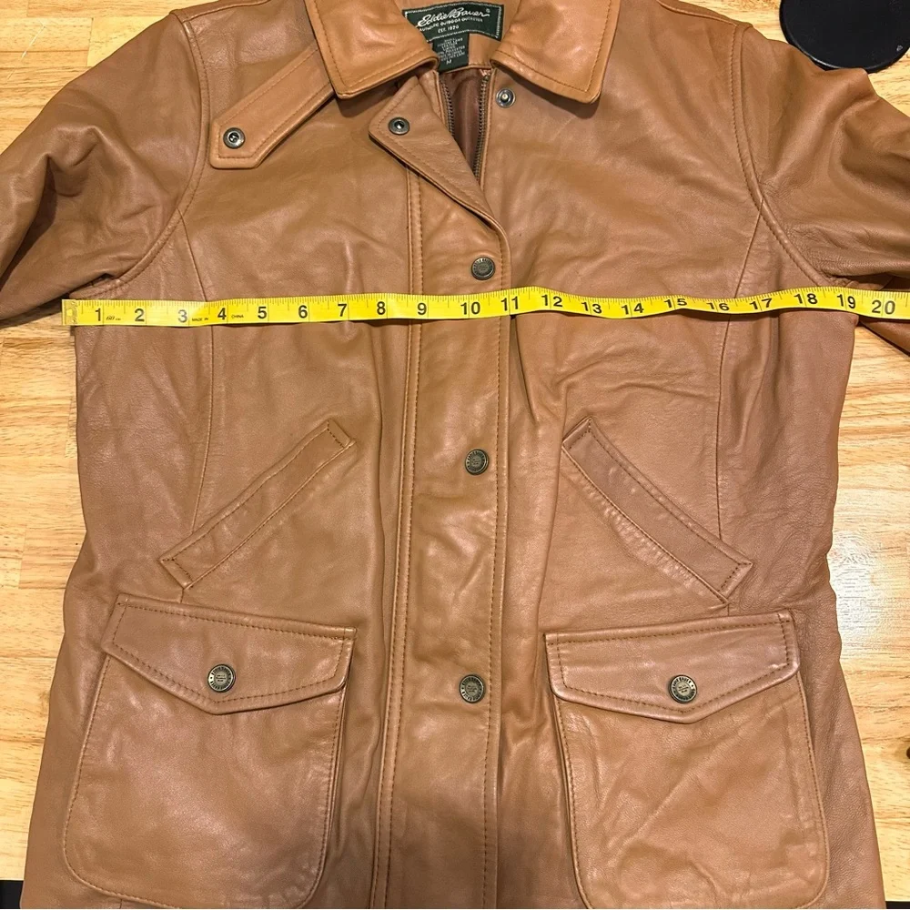 Eddie Bauer Genuine Lamb Leather Jacket Women’s Size M Brown Zipper/Buttons. - Picture 14 of 14
